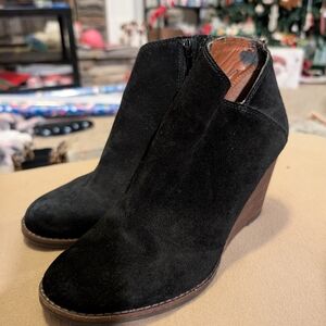 Lucky Brand Black Suede Ankle Booties